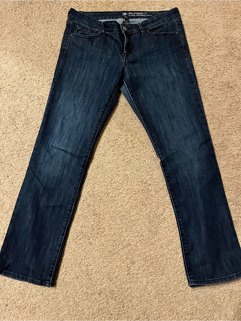GAP Women's Dark Blue Straight-Leg Jeans